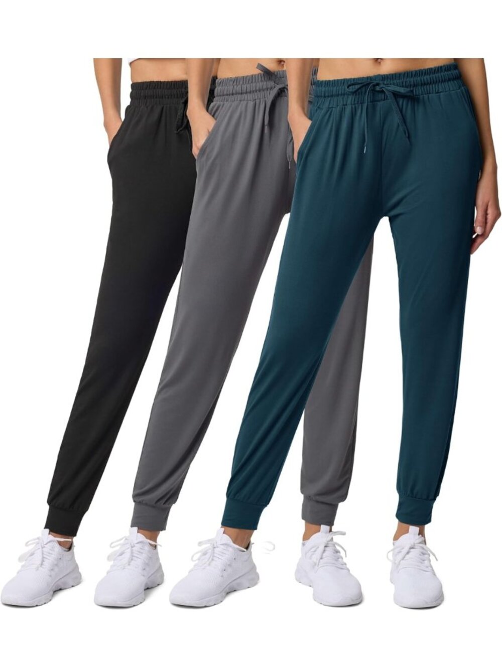 Cozy 3-Pack Women's Joggers Sweatpants with Pockets for Yoga, Lounge & Workout
